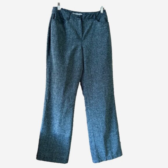 Croft & Barrow Women’s Dark Gray Tweed Dress Pants Size 8 Mid Rise Straight Leg - Picture 1 of 6